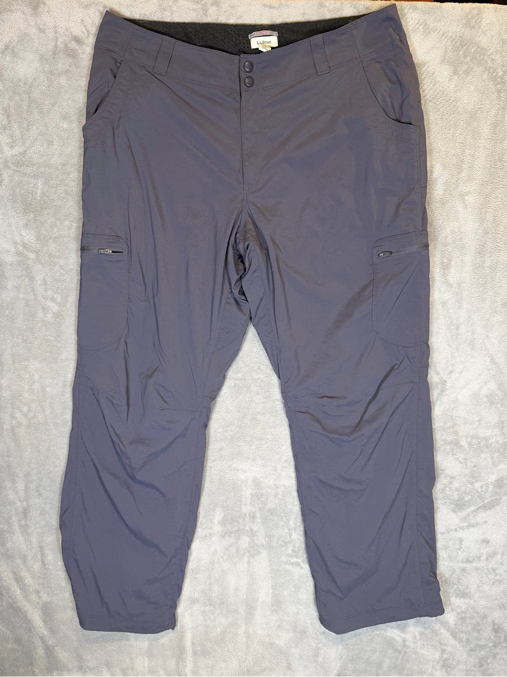 LL BEAN Women Vista Hiking Pants Size 16 Gray Mid-rise Straight Leg